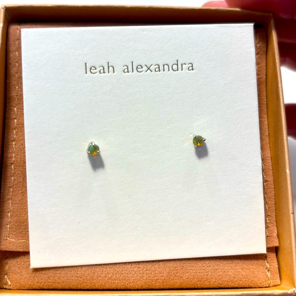 Opal studs in Sterling silver